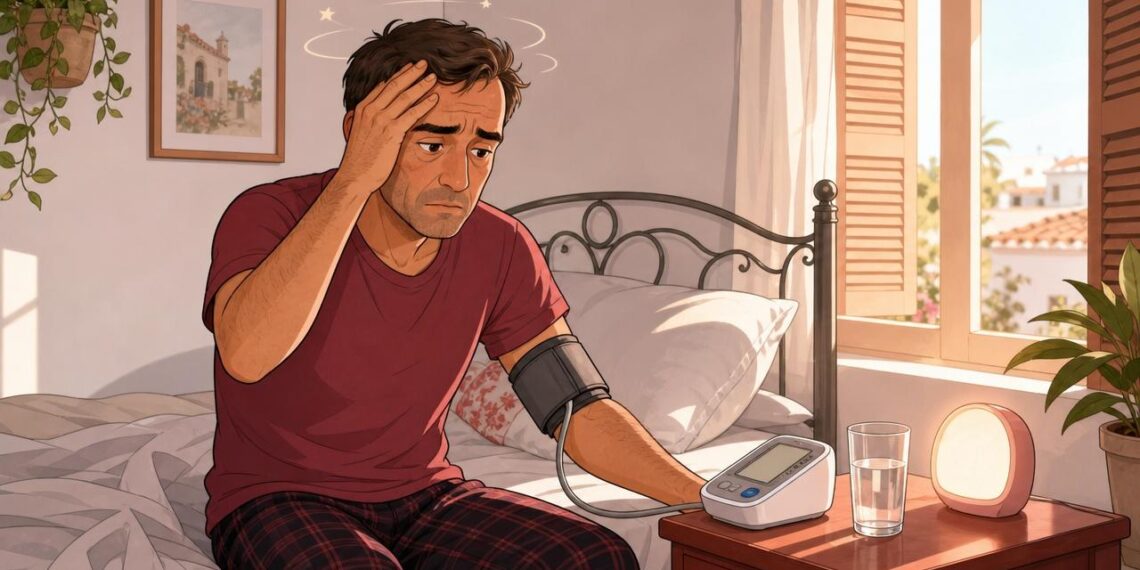 Despertarse con dolor de cabeza y sensación de mareo con frecuencia puede ser una de las primeras señales de presión arterial descompensada