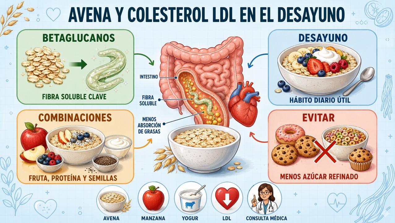 Betaglucanos, hábito diario, buenas combinaciones y menos ultraprocesados para cuidar el LDL.