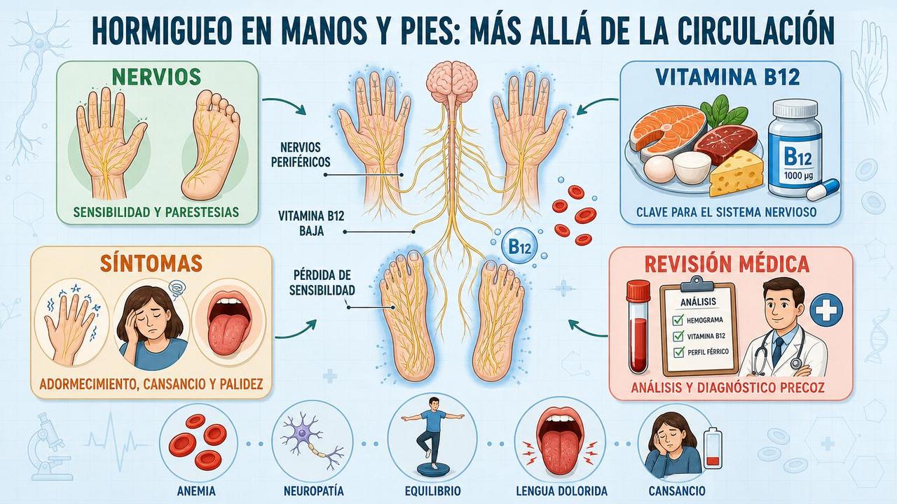 Cuatro claves para entender el hormigueo y detectar una posible deficiencia.