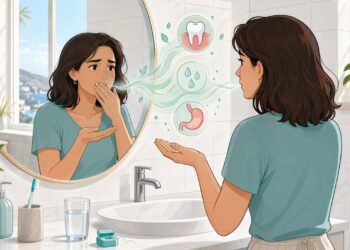 El mal aliento persistente no siempre se debe a la comida, muchas veces es señal de enfermedad de las encías, boca seca o un problema digestivo