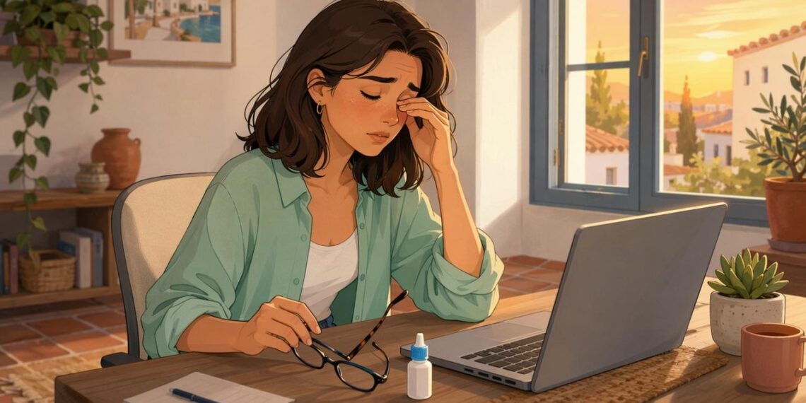 El picor y el enrojecimiento en los ojos al final del día no siempre es sueño: a veces es sequedad ocular por las pantallas