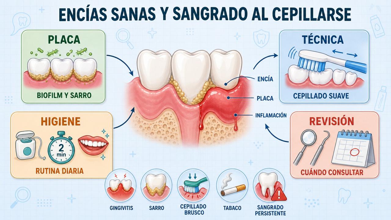 Placa, técnica, higiene y revisión: claves para prevenir encías sangrantes.
