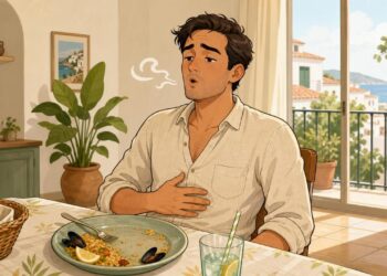 Eructar mucho después de comer no siempre es por gases: a veces es por tragar aire al comer rápido o hablar