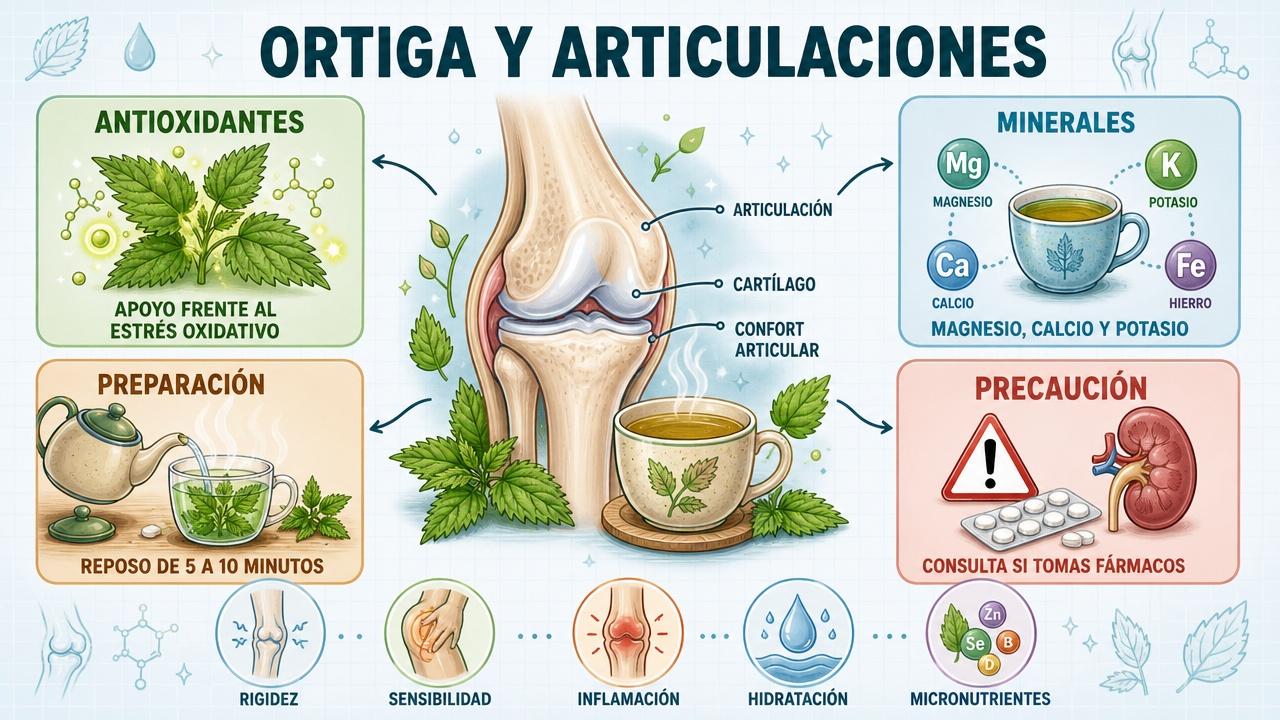 Antioxidantes, minerales, preparación y precauciones: claves del té de ortiga.