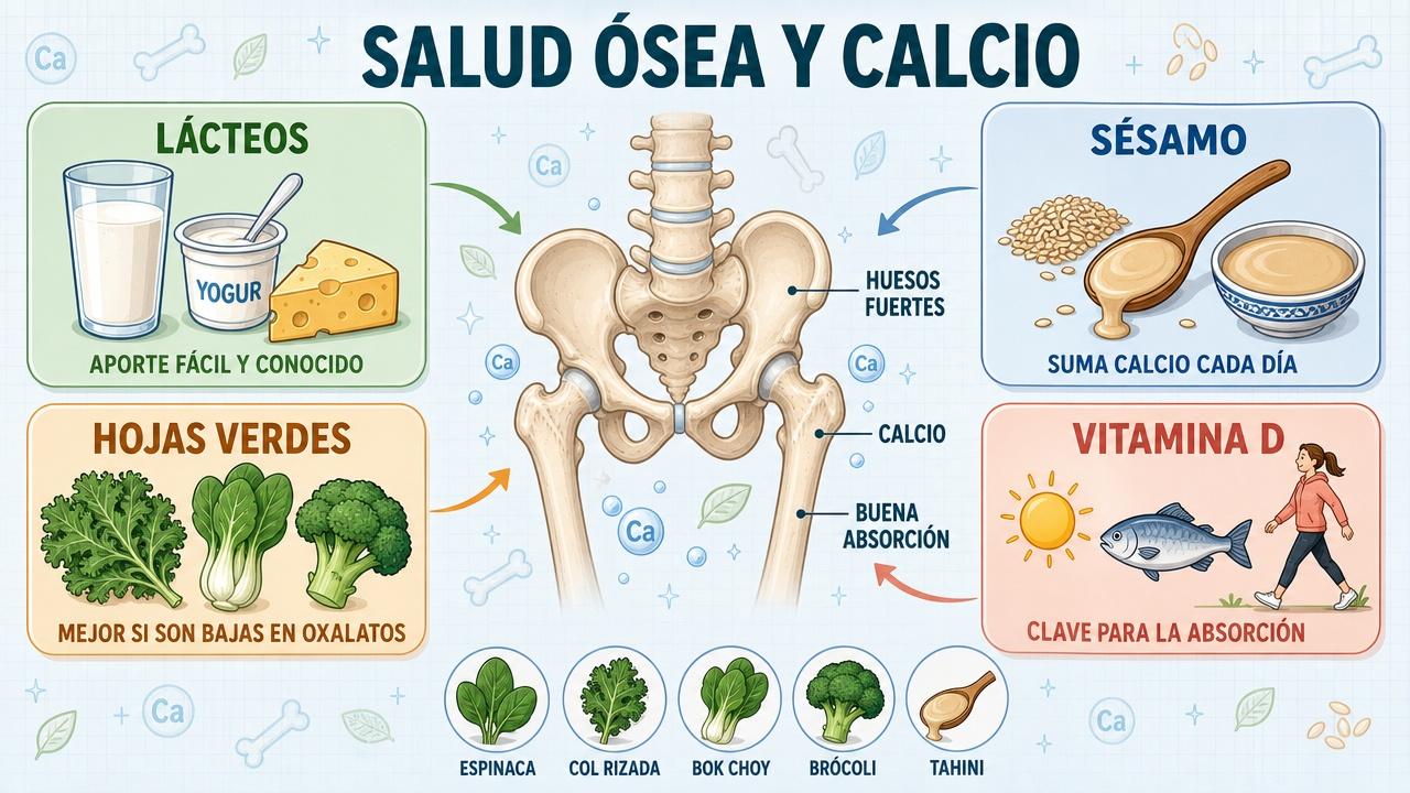 Cuatro claves para mejorar el calcio dietético y la salud ósea.