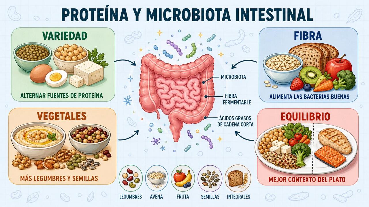 Cuatro claves para combinar proteína, fibra y microbiota en el plato.