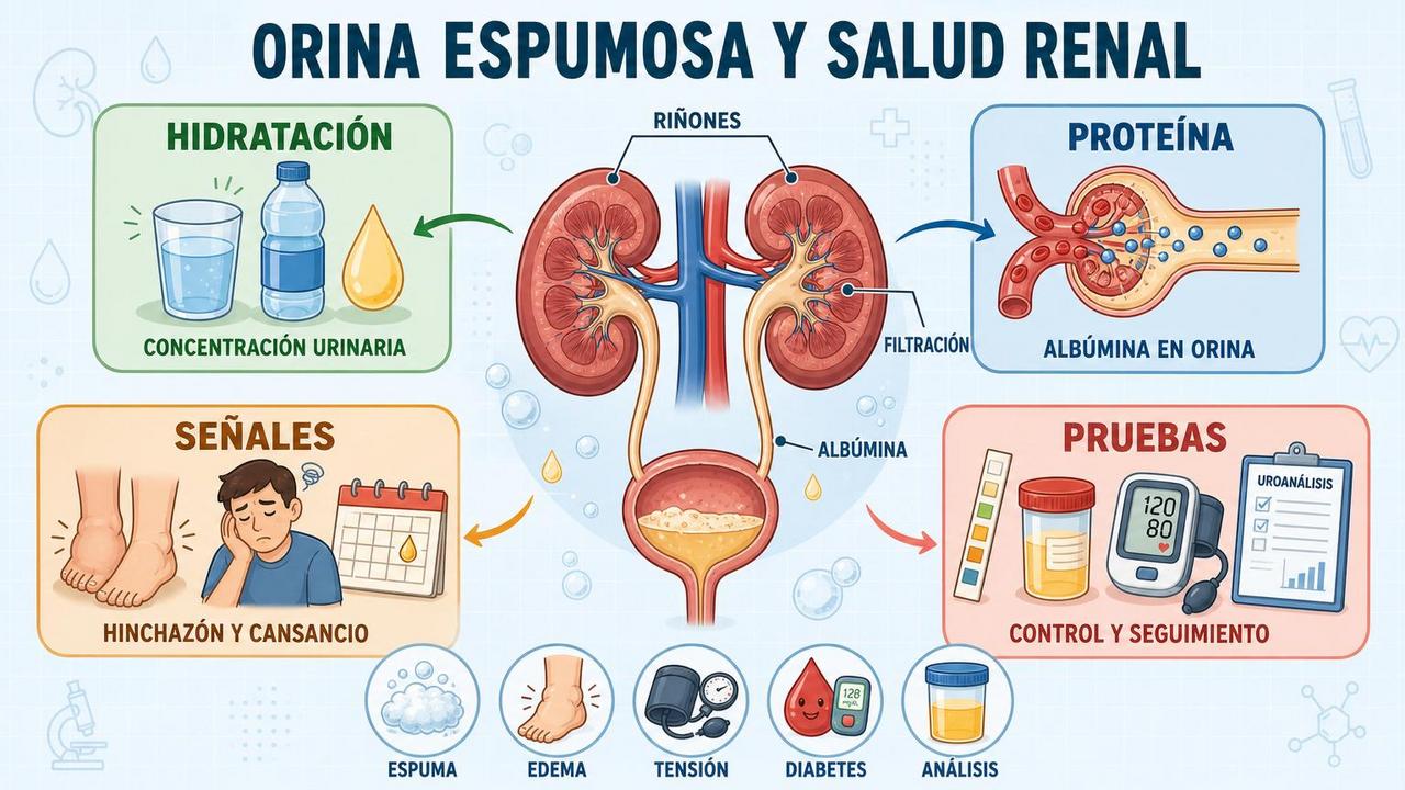 Hidratación, proteína, señales y pruebas orientan la vigilancia renal.