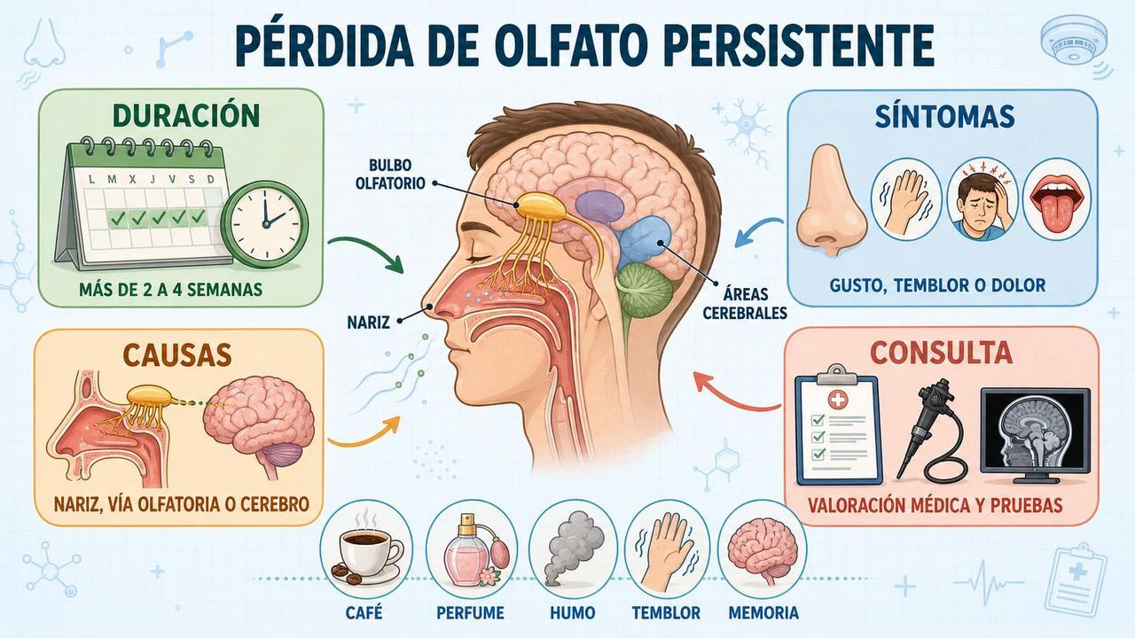 Duración, síntomas, causas y consulta: claves para valorar la pérdida de olfato.