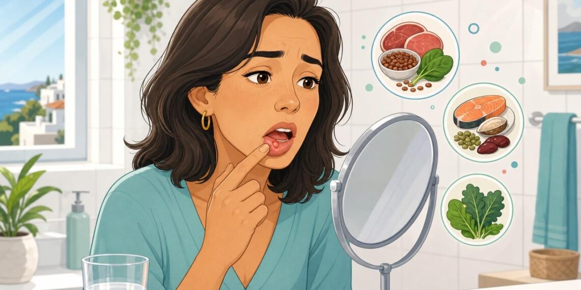 Las aftas que aparecen una y otra vez en la boca no siempre son por morderse, muchas veces son señal de déficit de vitamina B12, hierro o ácido fólico
