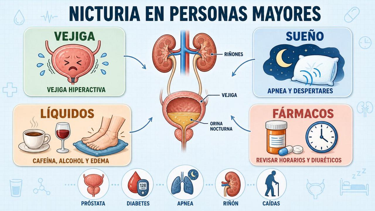 Vejiga, sueño, líquidos y fármacos: cuatro claves para entender la nicturia.