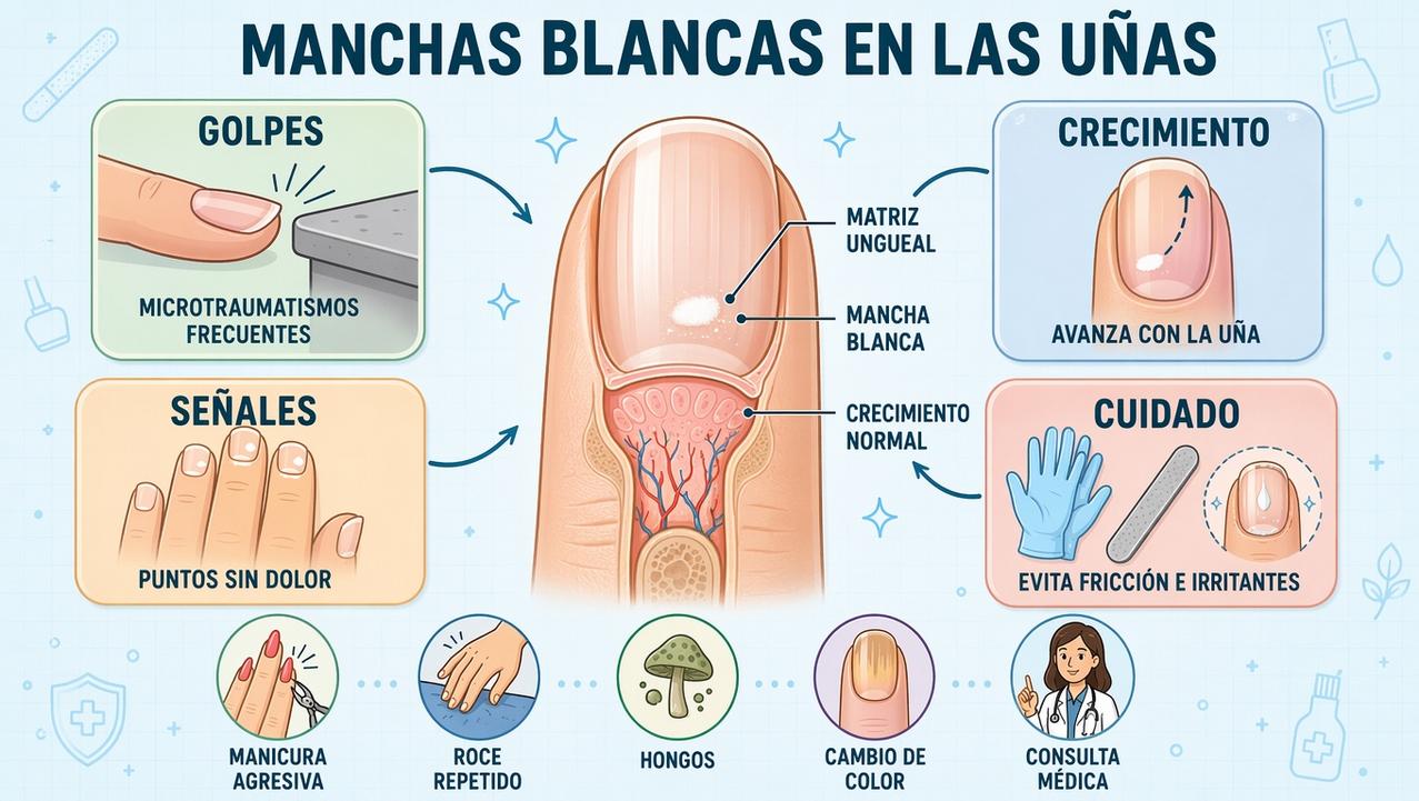 Golpes, crecimiento, señales y cuidado: claves para entender la leuconiquia.