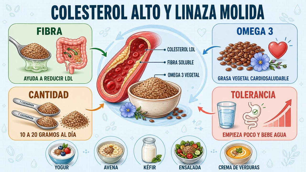 Fibra, omega 3, cantidad adecuada y tolerancia digestiva al tomar linaza.