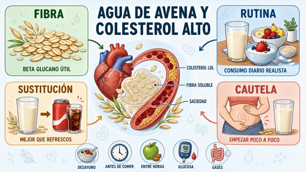 Fibra, rutina, sustitución y cautela: claves del agua de avena.
