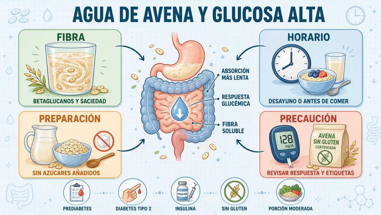 Fibra, horario, preparación y precauciones para usar agua de avena.