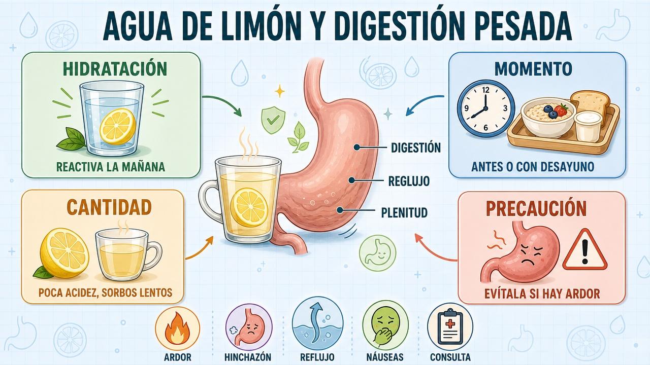 Hidratación, momento, cantidad y precaución guían esta rutina digestiva.