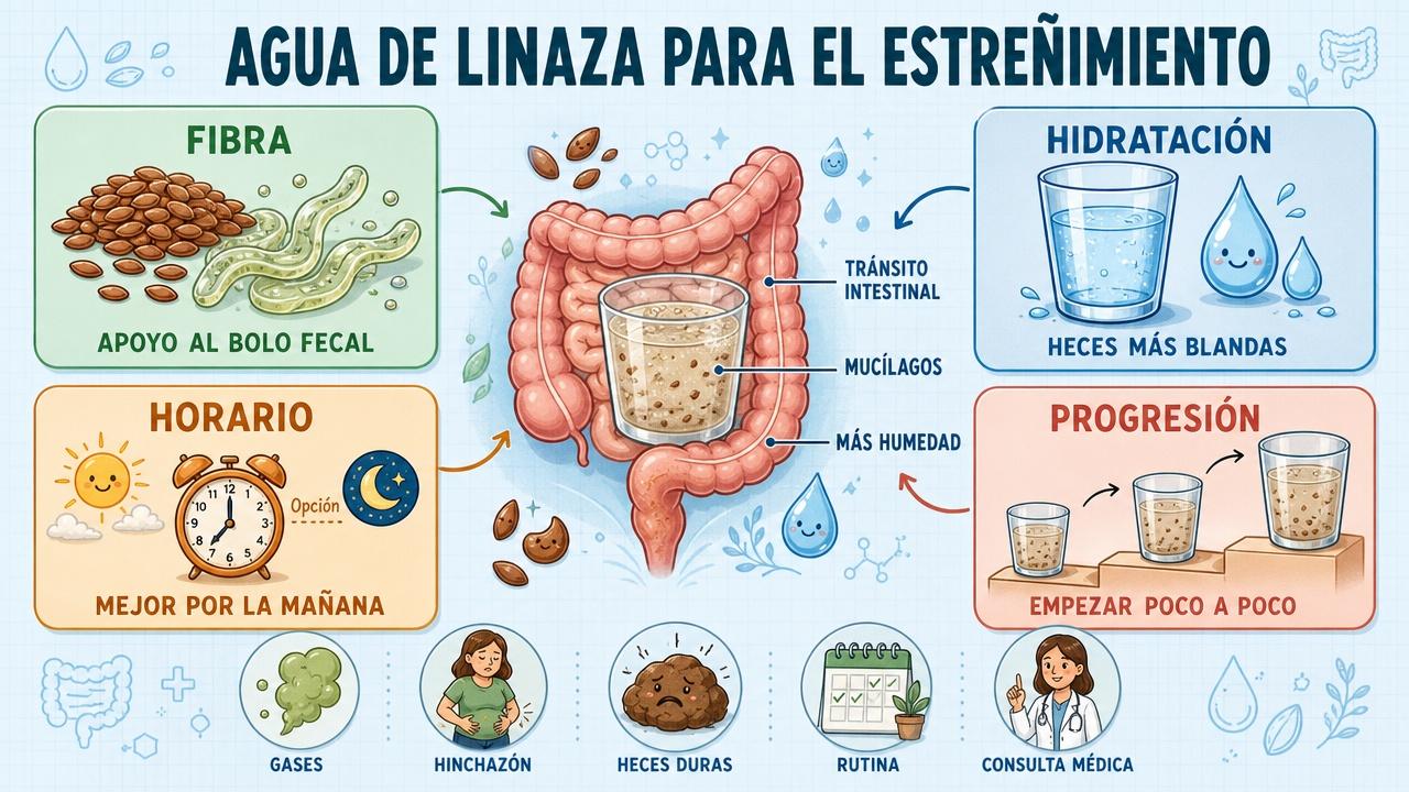 Fibra, hidratación, horario y progresión: claves para usar agua de linaza.