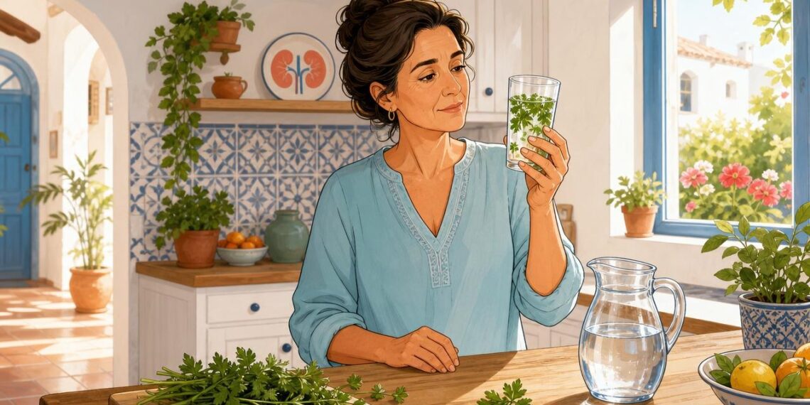 Los beneficios del agua de perejil para la salud de los riñones y el mejor horario para tomarla
