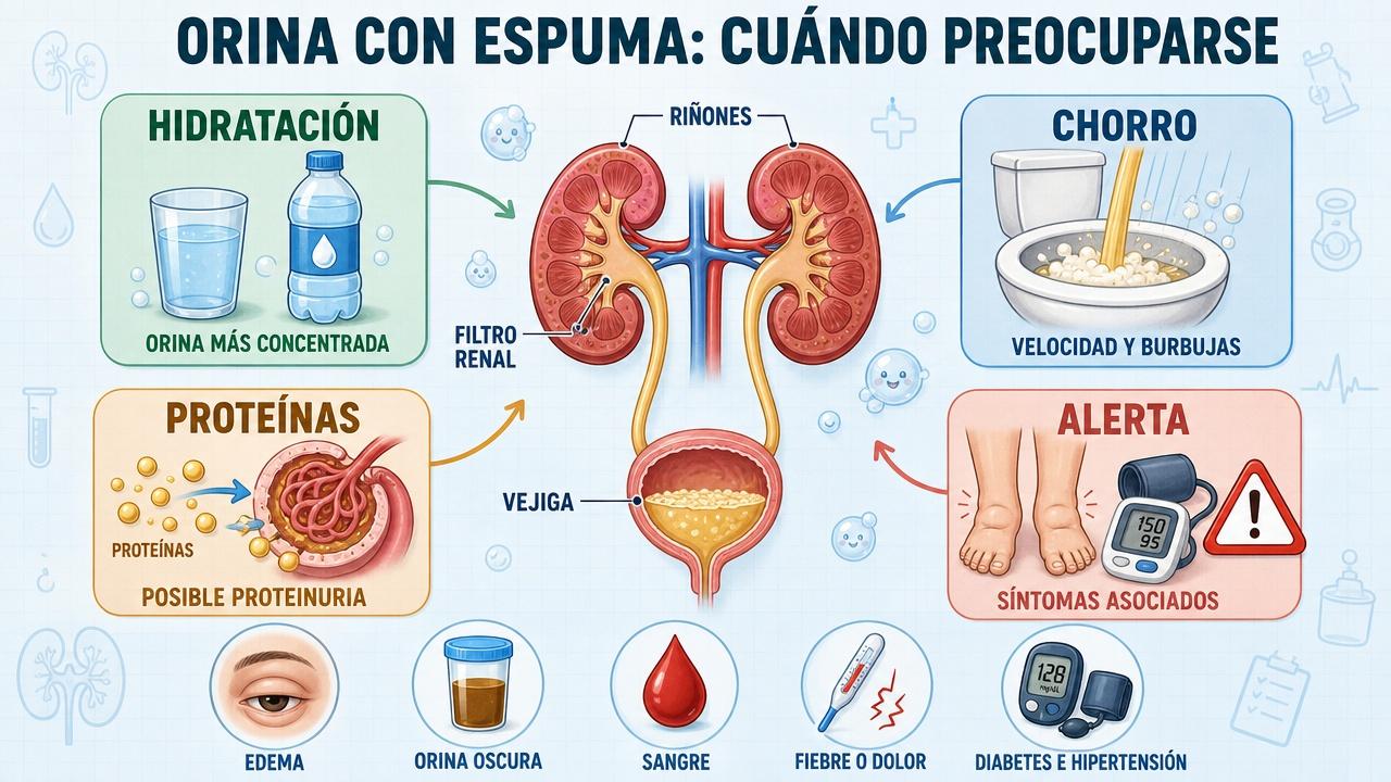 Hidratación, chorro, proteínas y señales de alerta orientan la valoración.