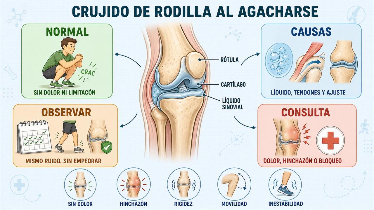 Claves para distinguir un crujido normal de señales que requieren valoración.