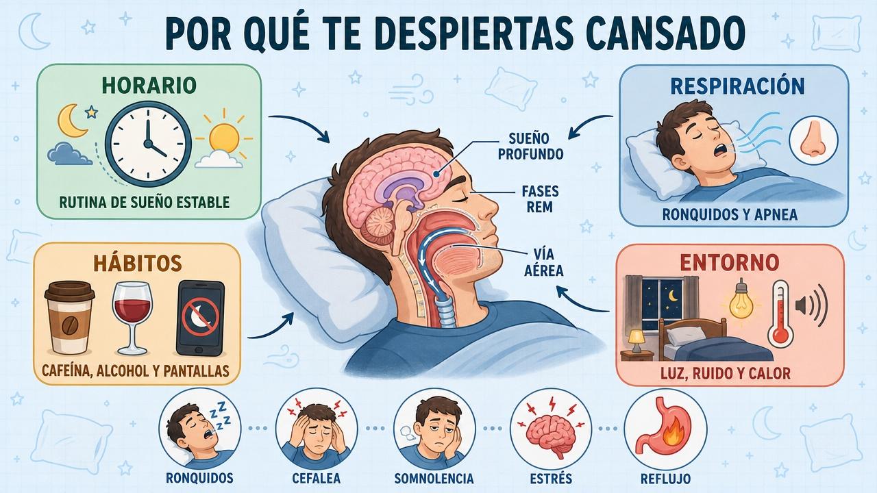Horario, respiración, hábitos y entorno influyen en la calidad del descanso.