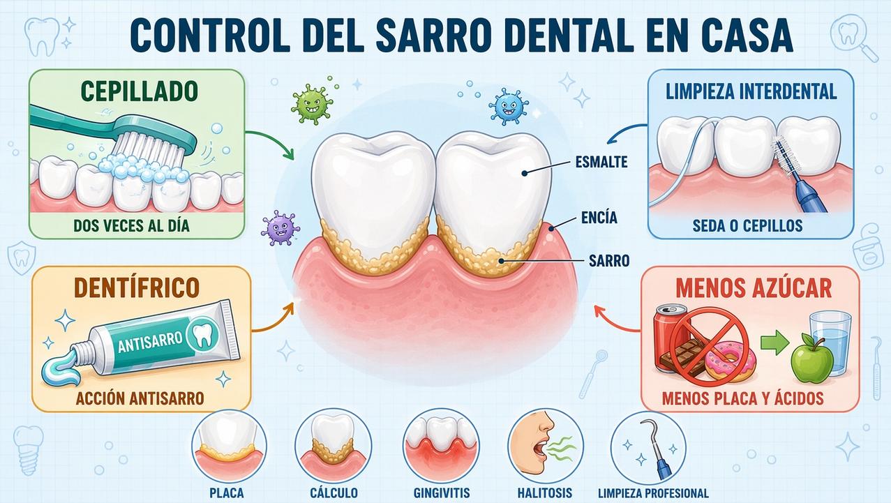 Cepillado, limpieza interdental, dentífrico adecuado y menos azúcar frenan el sarro.