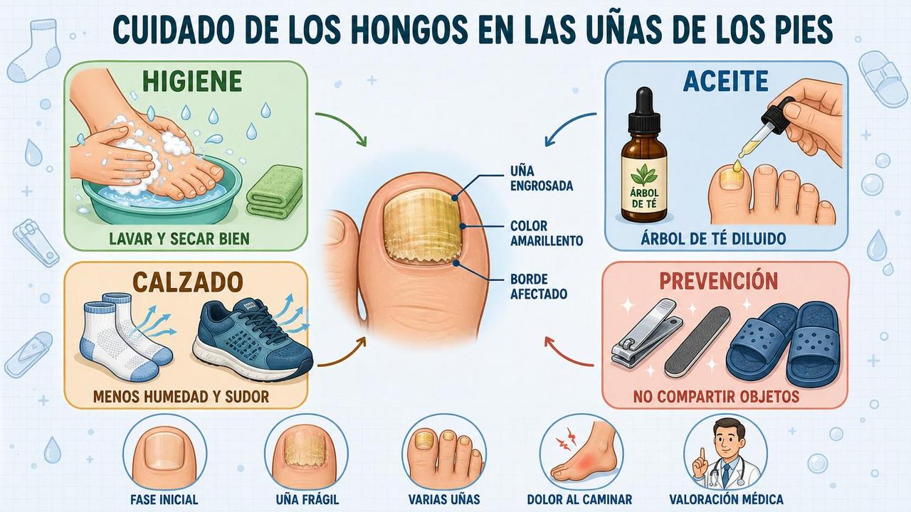 Higiene, aceite diluido, calzado seco y prevención para frenar la infección.