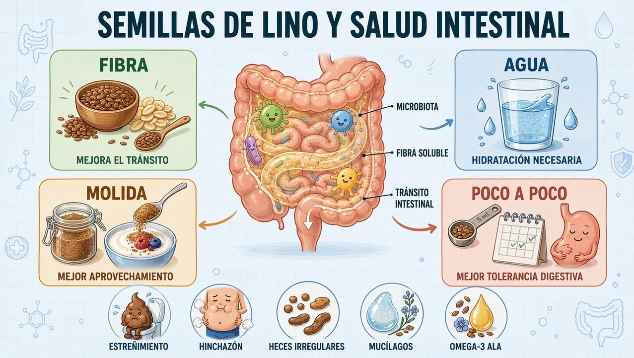 Fibra, agua, forma de consumo y tolerancia sostienen el efecto intestinal.