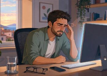 Sentir la visión borrosa y dolor de cabeza al final del día con frecuencia puede ser una de las primeras señales de fatiga visual y tensión ocular