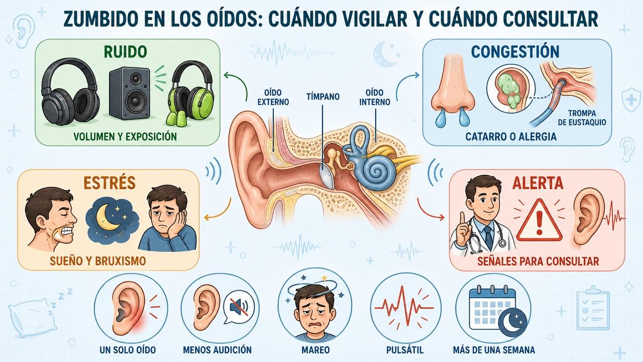 Cuatro claves para entender el tinnitus y detectar señales de consulta.