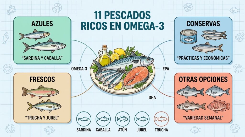 11 pescados con más omega-3 que cuidan tu corazón por menos