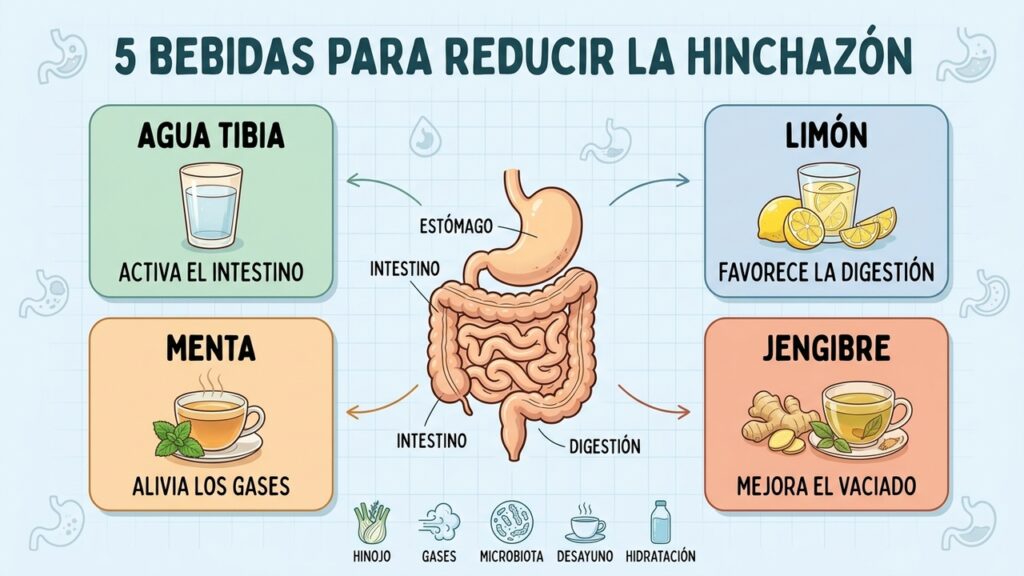 Las mejores bebidas en ayunas para reducir la hinchazón abdominal