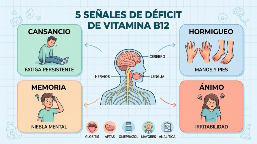 Los primeros síntomas de falta de vitamina B12 que debes conocer