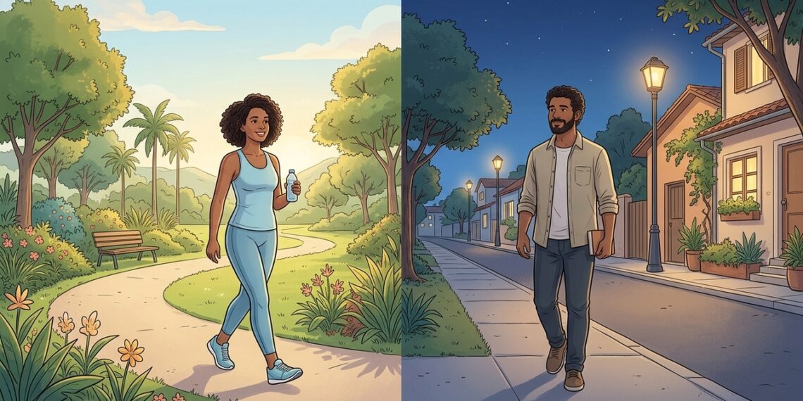 Caminar por la mañana o por la noche: ¿cuál ayuda más a dormir mejor?