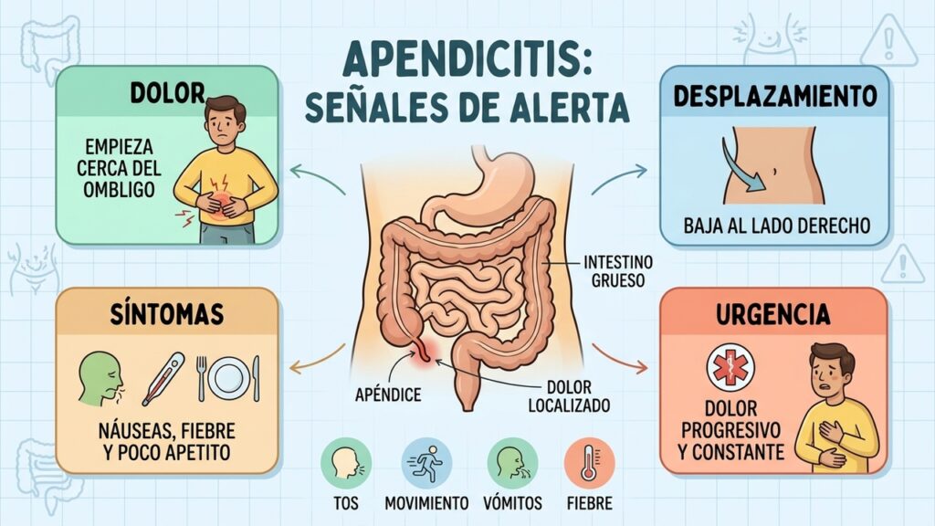 Apendicitis puede empezar con un dolor fácil de confundir