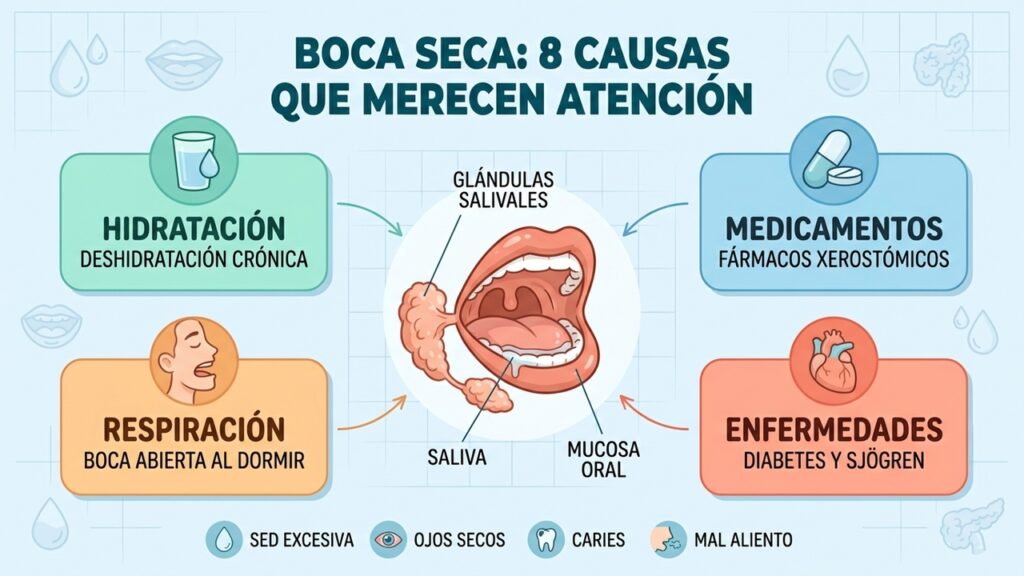 Boca seca cada mañana y estas son sus posibles causas