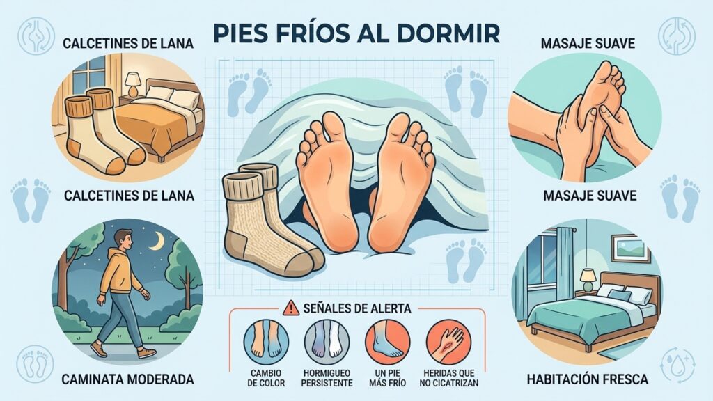Dormir con los pies fríos puede retrasar el sueño
