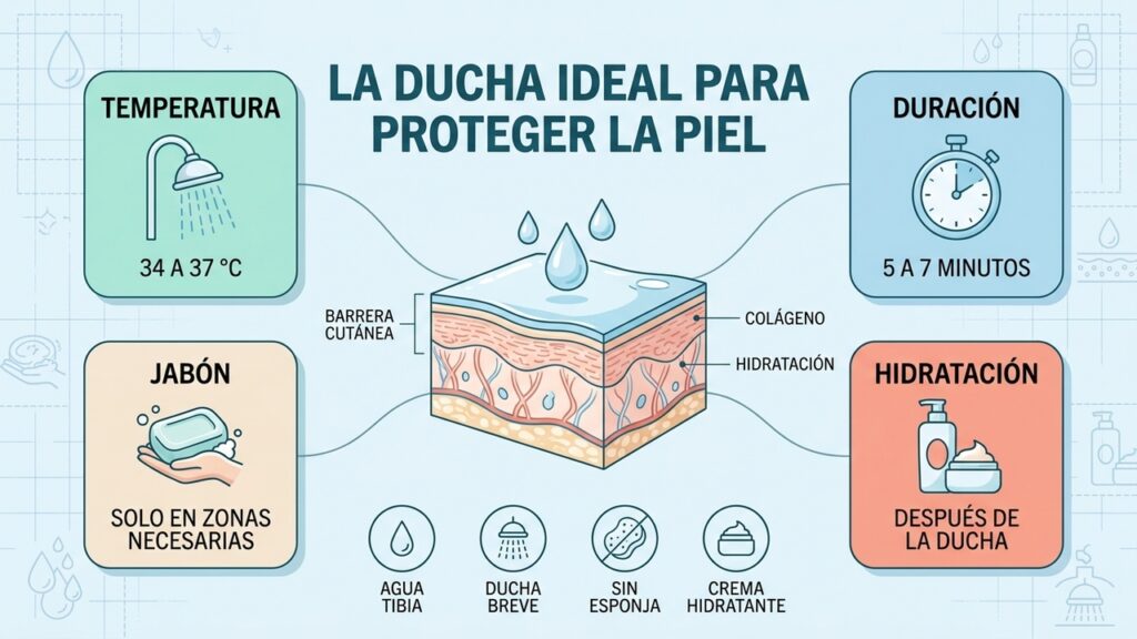 La mejor forma de ducharte para proteger tu piel cada día