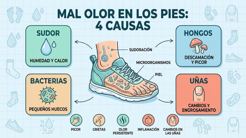 El mal olor en los pies no siempre es por el sudor