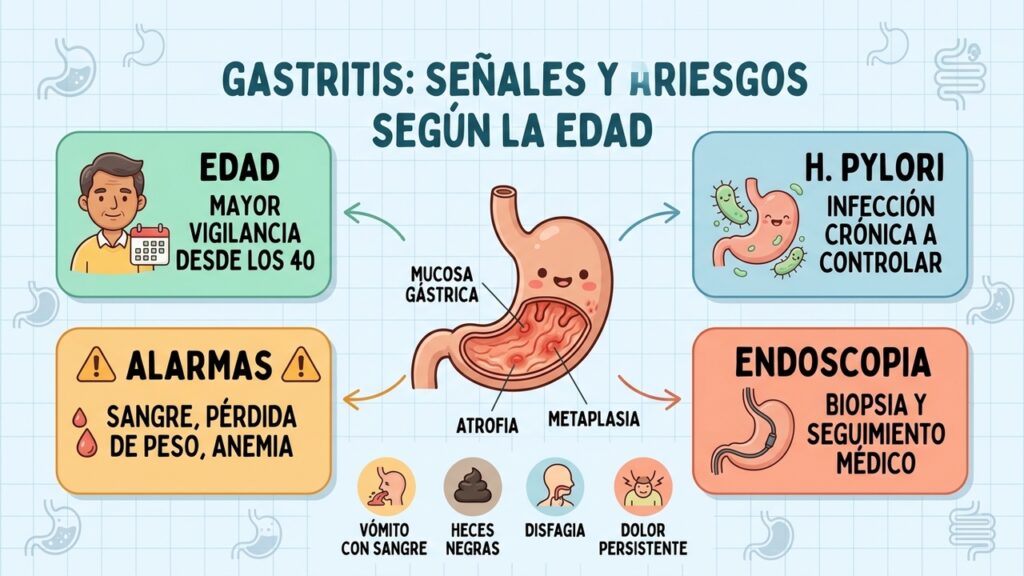 Gastritis después de los 40 y el riesgo que debes conocer