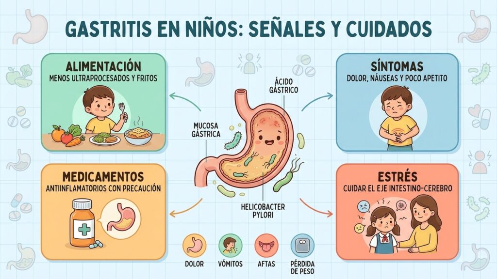 Gastritis en niños puede revelar un problema mayor