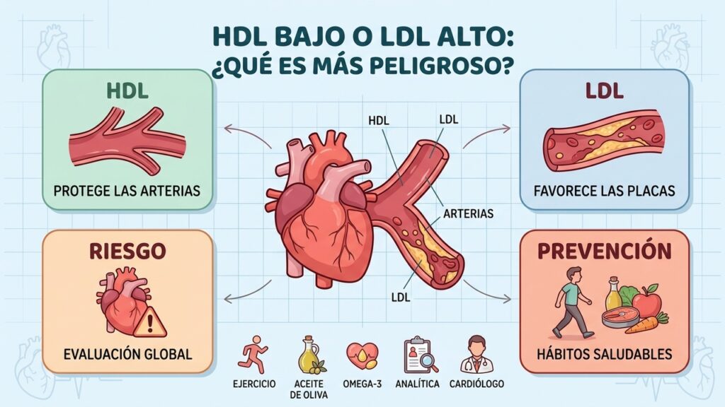 El colesterol HDL bajo puede ser tan peligroso como el LDL alto