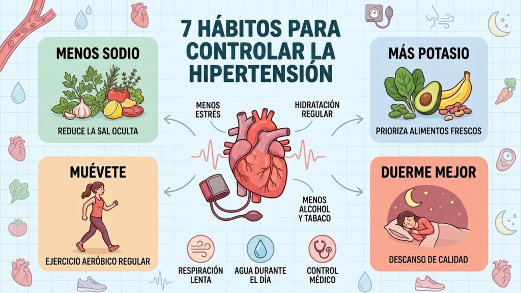 7 cambios sencillos para bajar la presión y cuidar el corazón