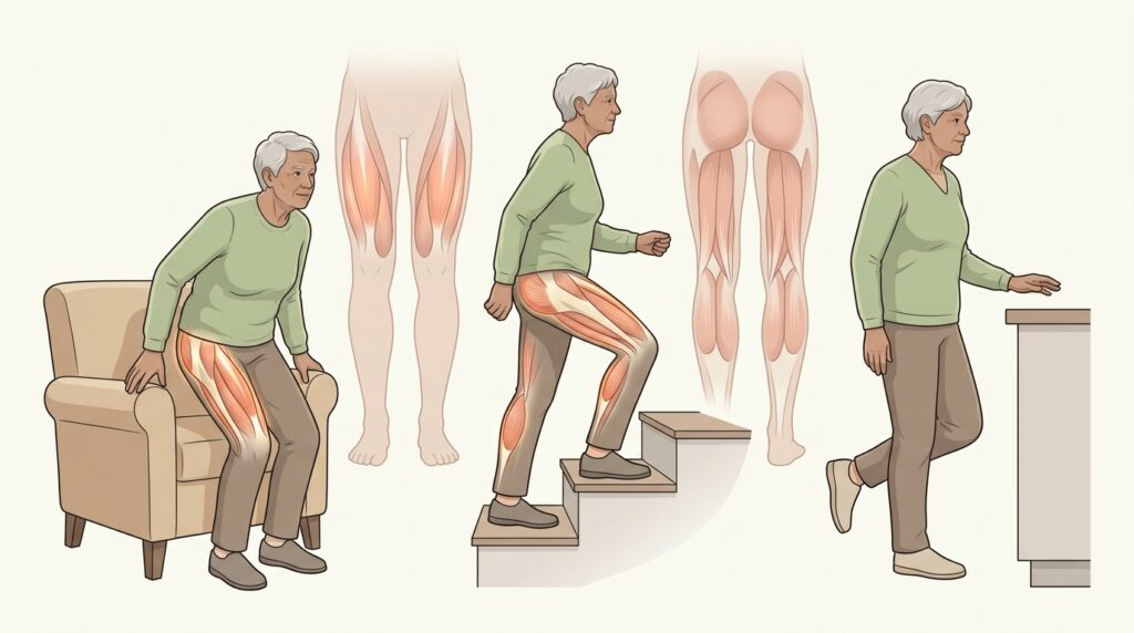 Por qué la fuerza de las piernas es una señal importante de movilidad y autonomía con la edad