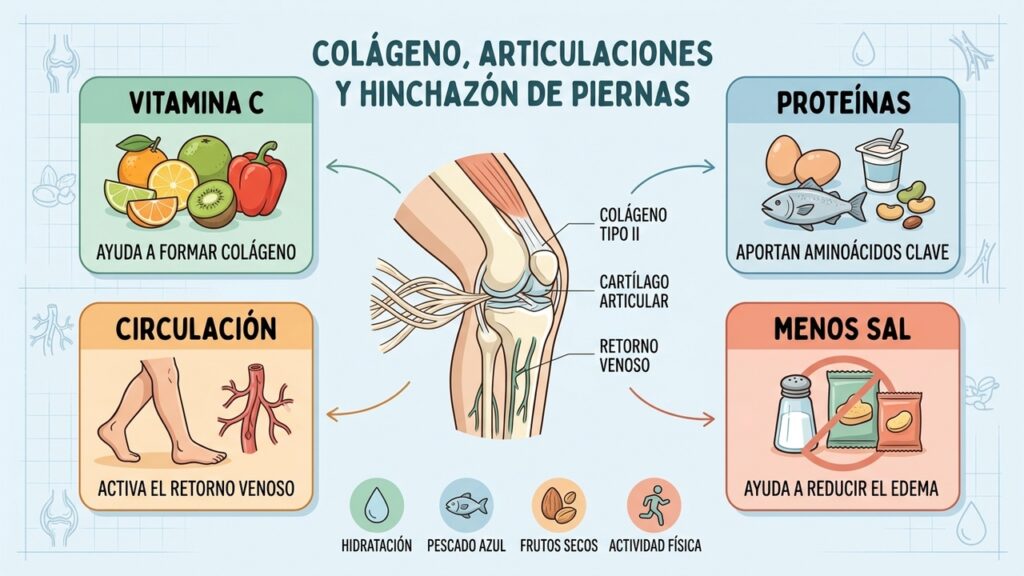 Cuatro pilares apoyan las articulaciones y ayudan a controlar la hinchazón de piernas