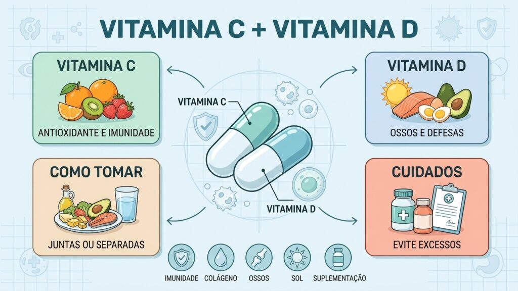 Vitamina C y vitamina D juntas cuándo conviene y cómo tomarlas