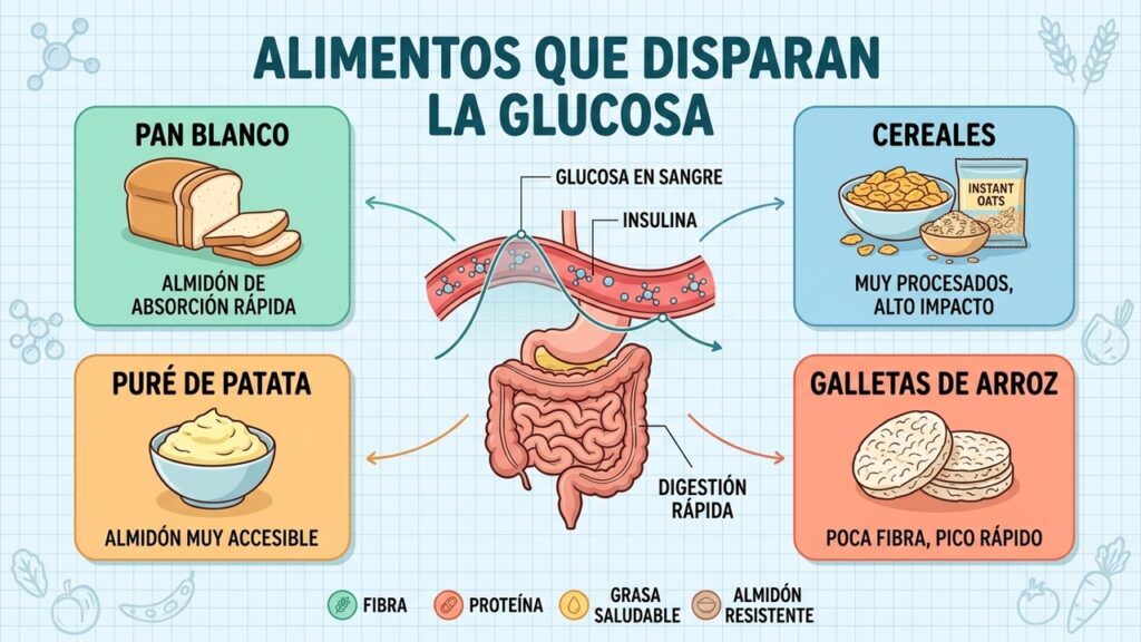 Fibra, proteína y grasas saludables ayudan a moderar el impacto glucémico de los carbohidratos
