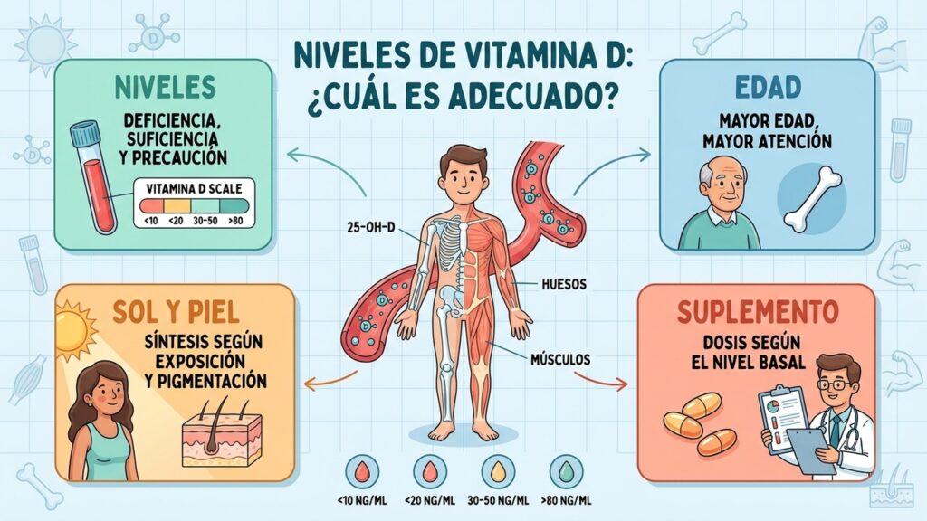 El análisis de 25-OH-D orienta la clasificación, suplementación y seguimiento de cada persona