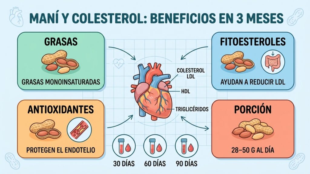Comer maní a diario puede mejorar tu colesterol