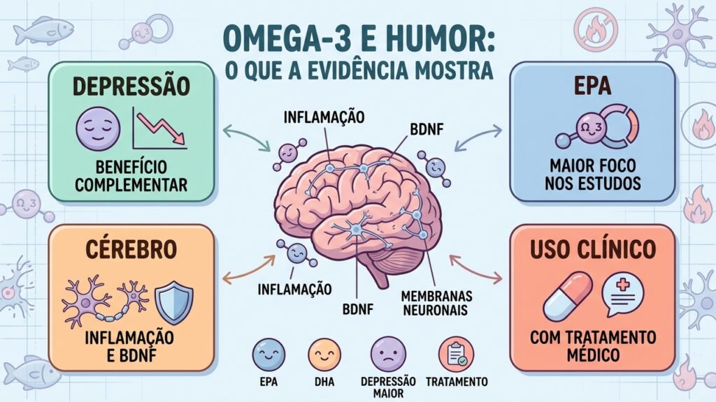 EPA, inflamação, BDNF e tratamento supervisionado formam os principais pontos da evidência.