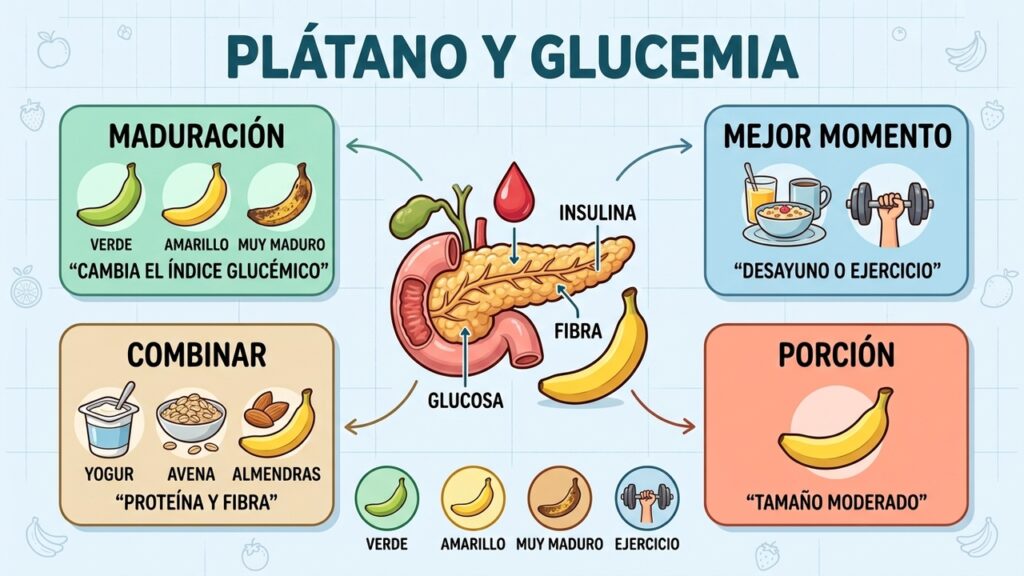El mejor momento para comer plátano si quieres controlar la glucosa
